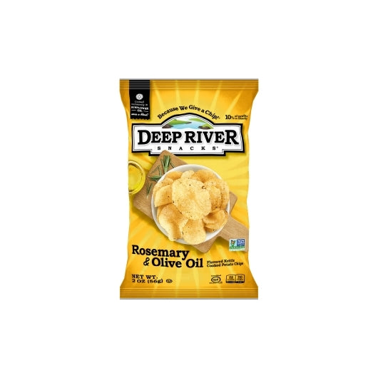 DEEP RIVER SNACKS ROSEMARY OLIVE OIL KETTLE POTATO CHIPS, 24 - 2 OZ