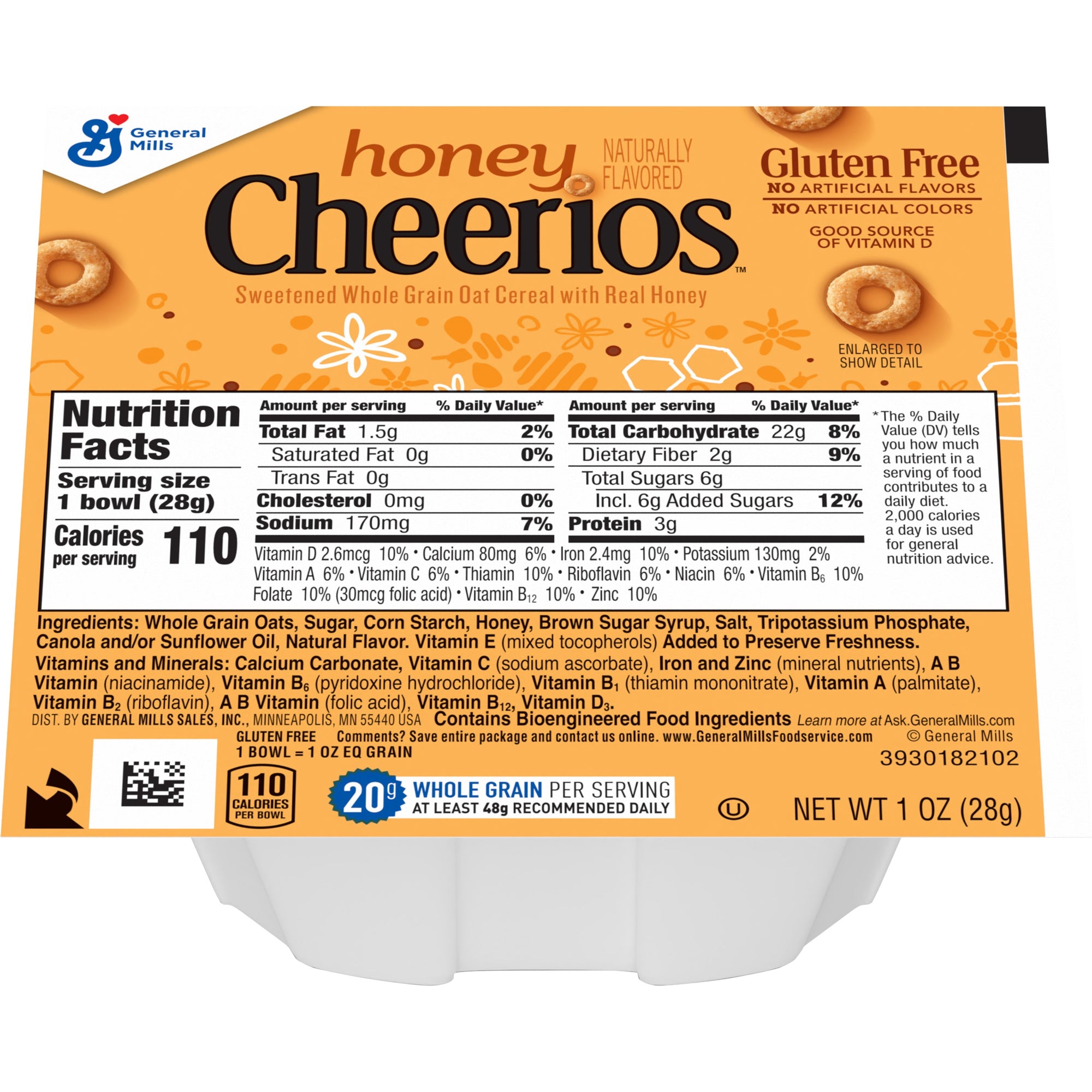 Honey Cheerios(TM) Cereal Single Serve Bowlpak 1 oz