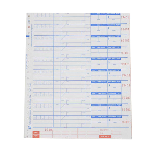 NCCO NATIONAL CHECKING 9.25 INCH X 11 INCH 4 PART CARBONLESS WHITE 10 ORDERS PIZZA ORDER FORM, 3 - 1
