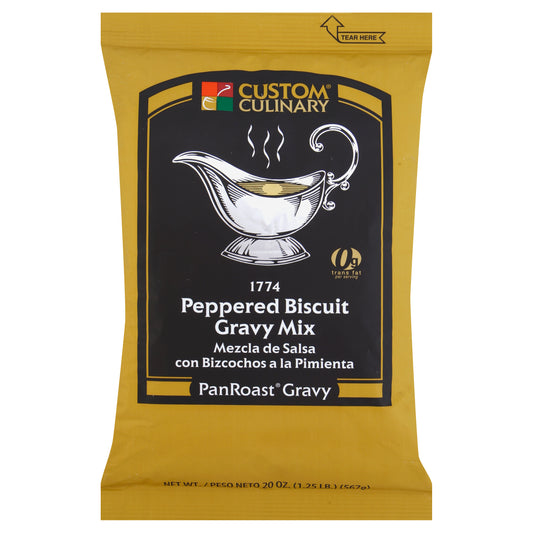 Custom Culinary PanRoast Peppered Biscuit Gravy Mix 6 x 20 OZ