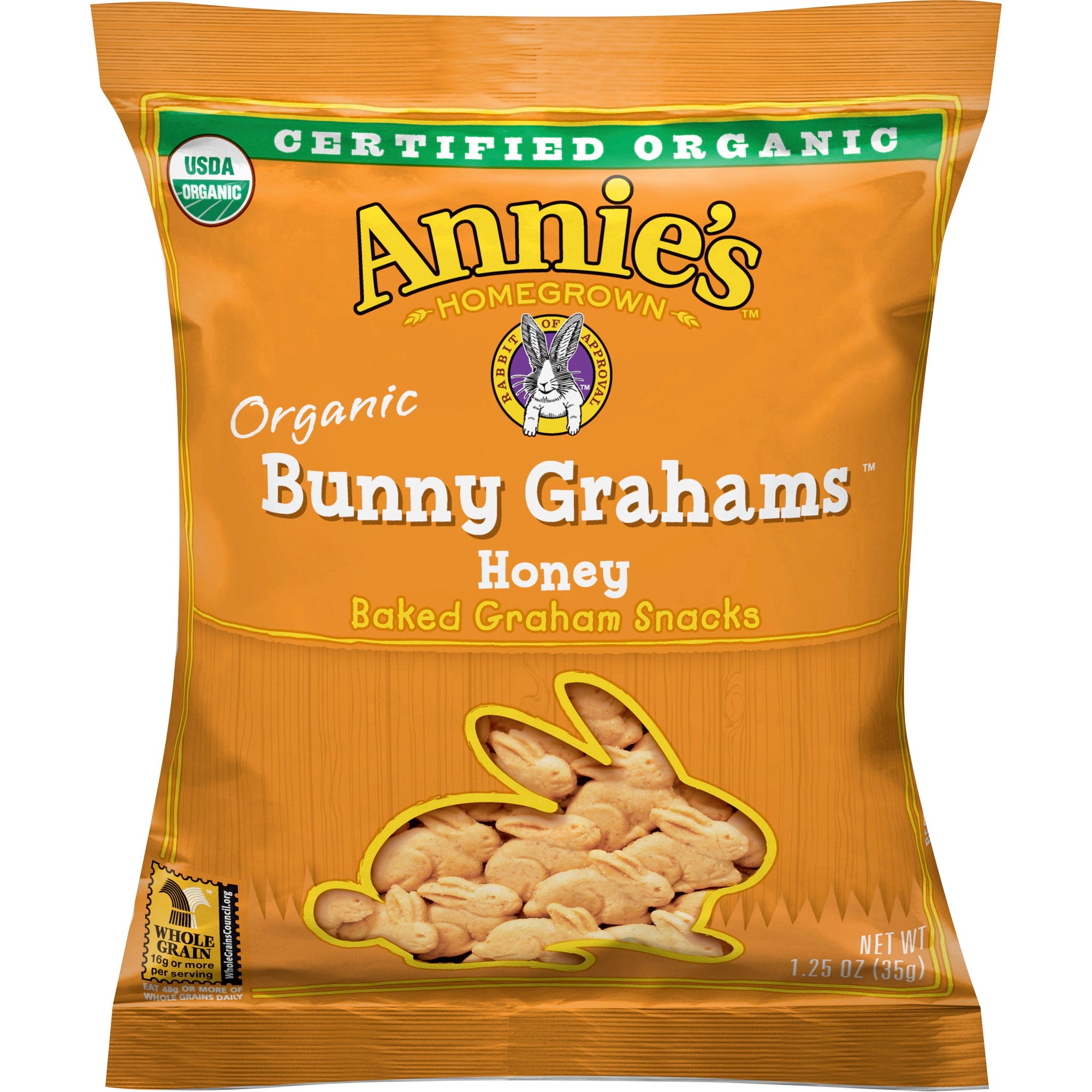 Annie's(TM) Organic Graham Crackers Bunny Grahams(TM) Single Serve Honey (100 ct) 1.25 oz