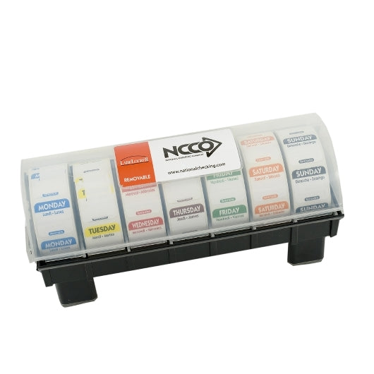 NCCO NATIONAL CHECKING LABEL LOCKER 1 INCH DAY OF WEEK REMOVABLE DISPENSER, 1 - 1  CNT