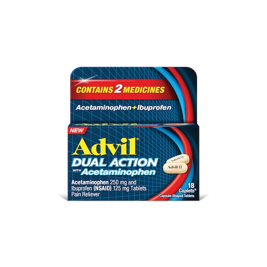ADVIL DUAL ACTION DUAL ACTION WITH ACETAMINOPHEN, 12 - 6 - 18 EA
