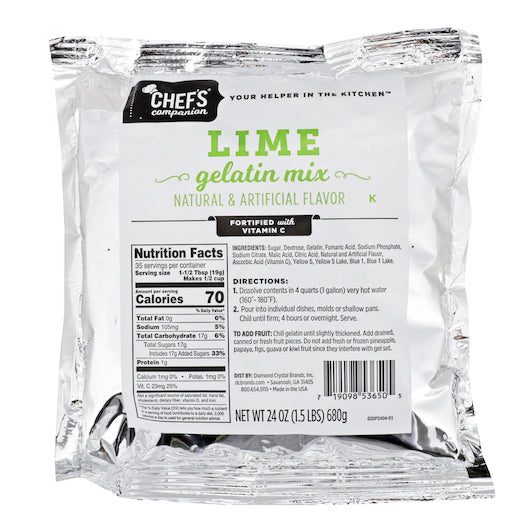 CHEFS COMPANION LIME GELATIN, 12 - 24 OZ