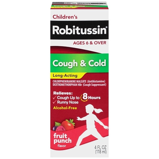 ROBITUSSIN COUGH & COLD SYRUP BOTTLE, 8 - 3 -4 FO