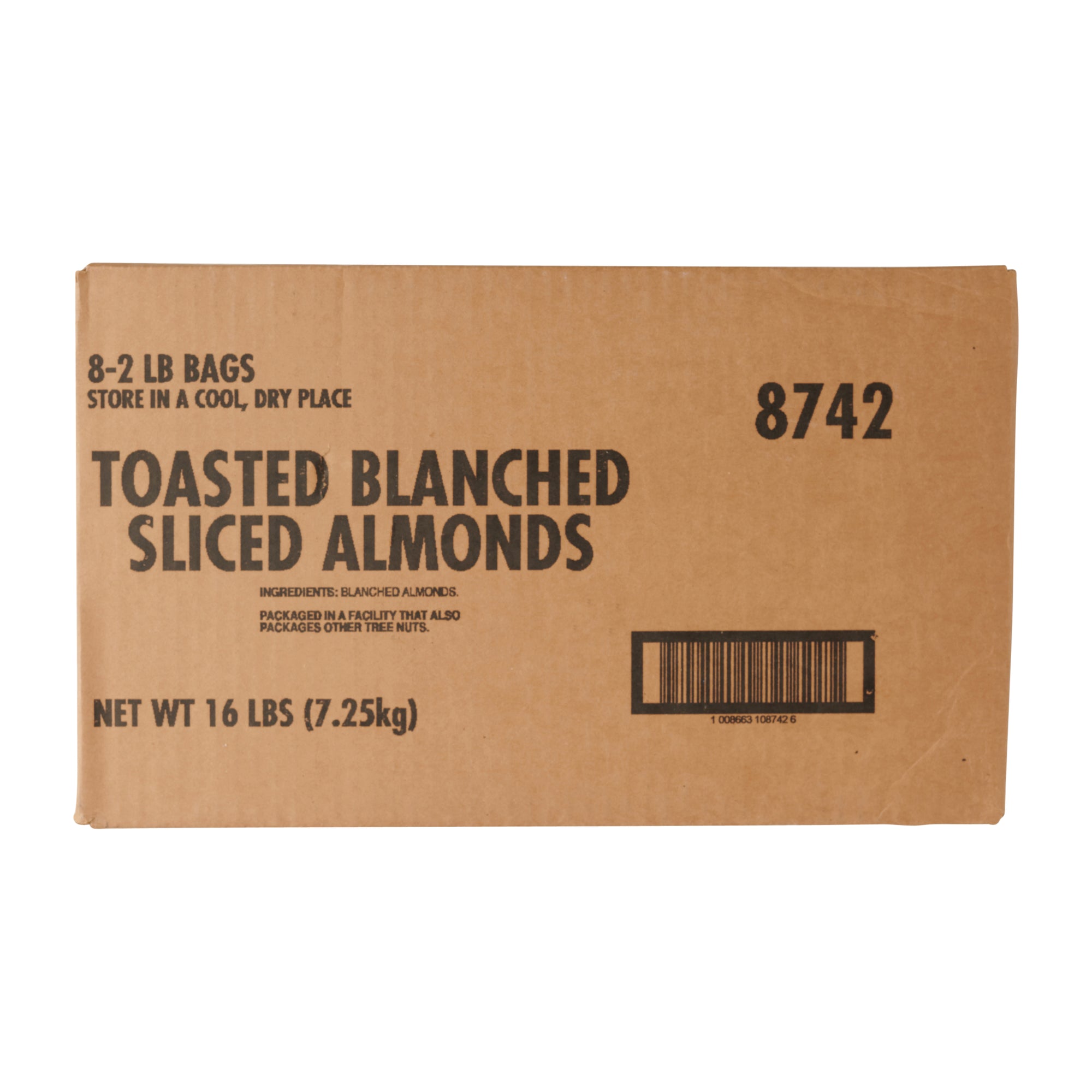 SUGAR FOODS ALMONDS SLICED TOASTED BLANCHED, 8 - 2 LB