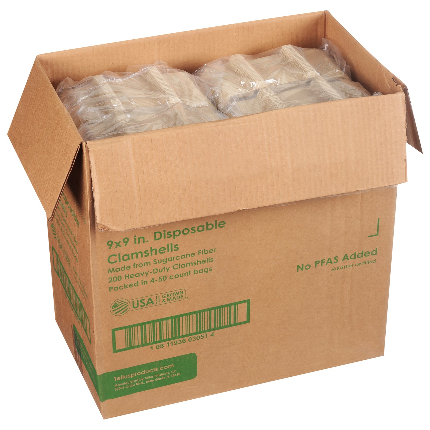 TELLUS 9? X 9? CLAMSHELL, 4 - 50 EA