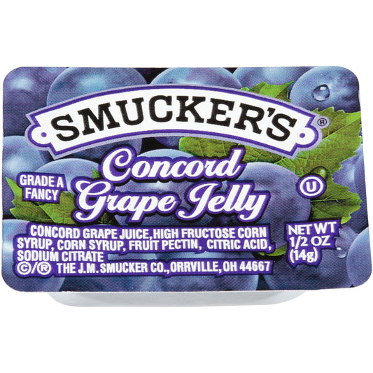 SMUCKER 1/2 OUNCE GRAPE JELLY PLASTIC