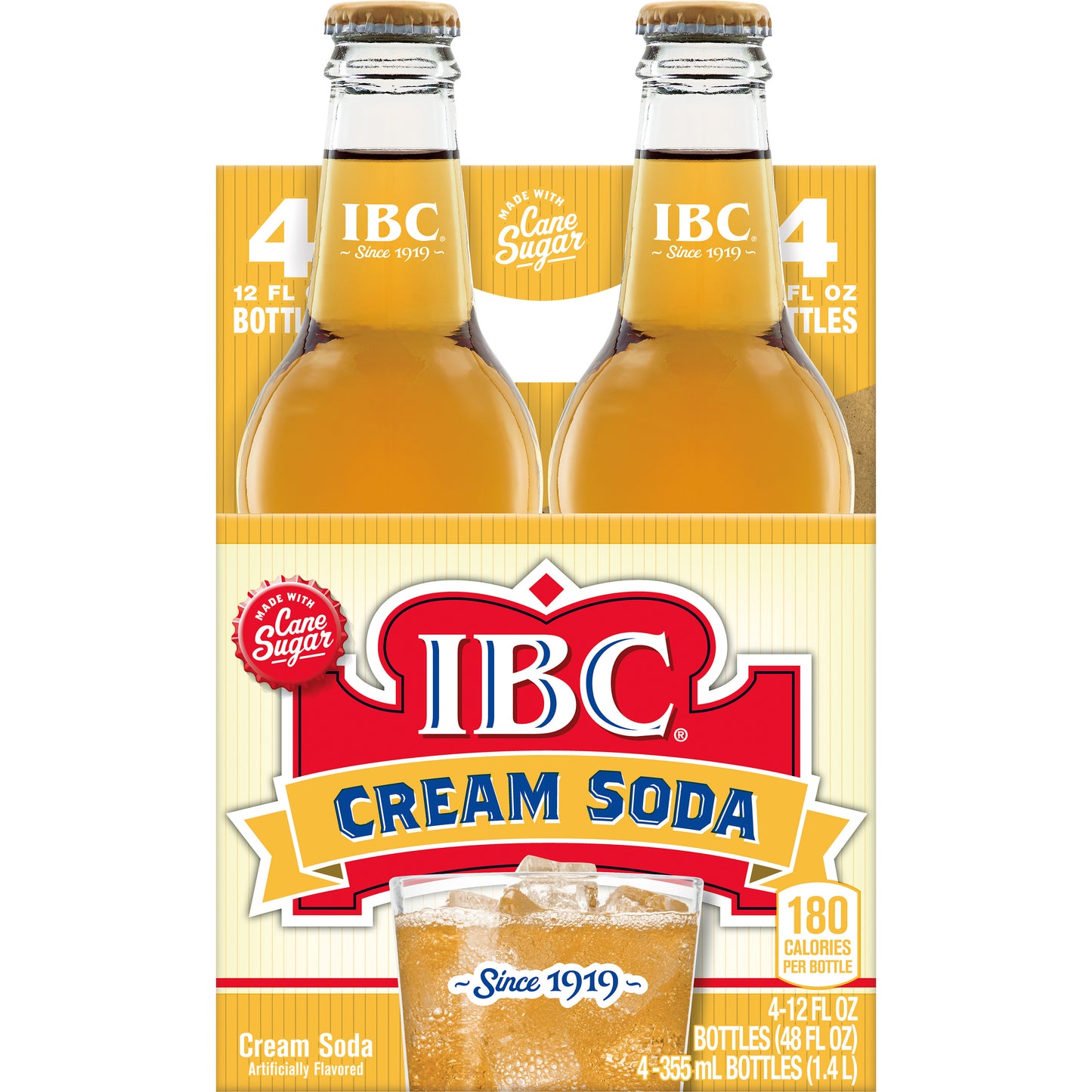 12OZ IBC CREAM SODA SUGR GLS 4PKX6