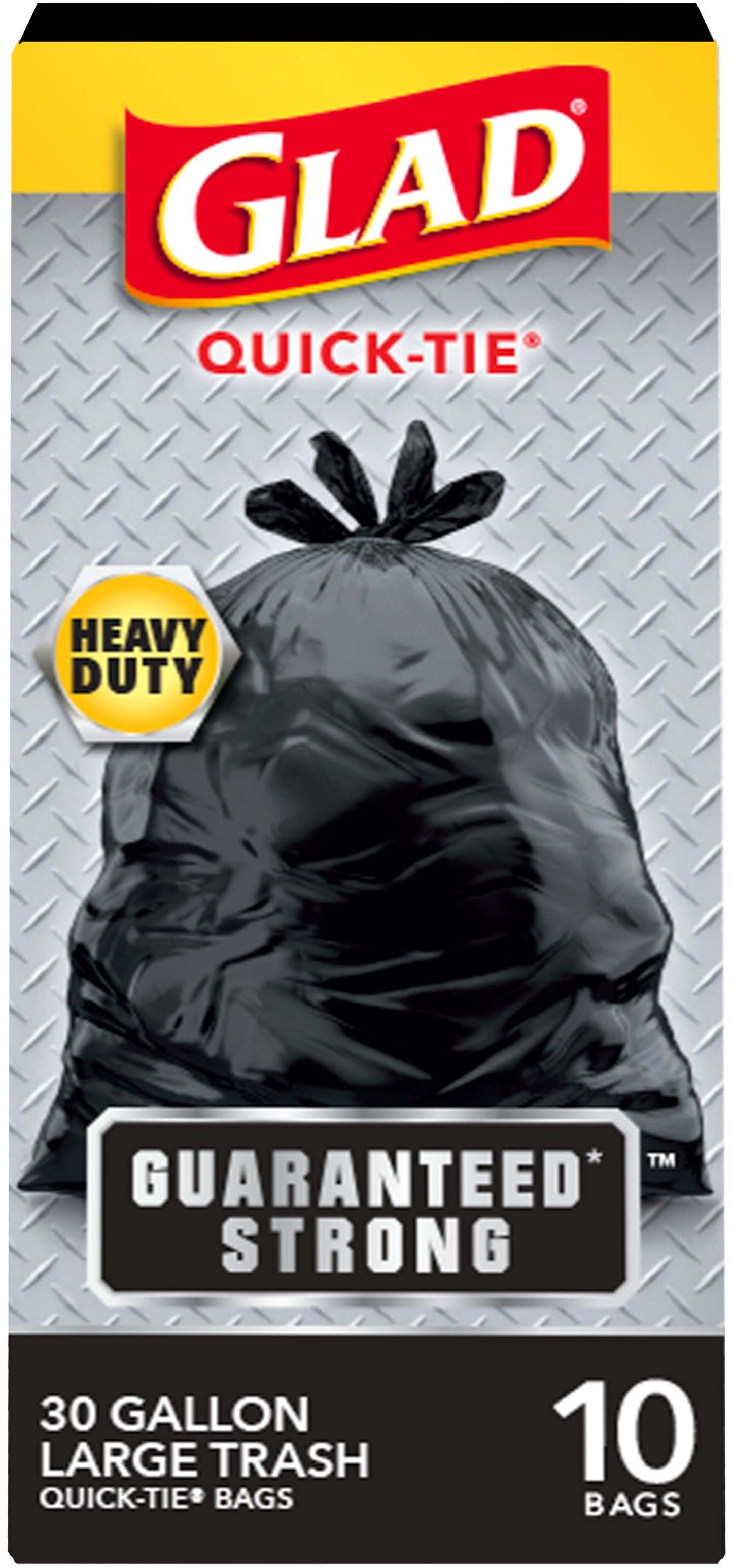 GLAD TRASH QUICK TIE 30 GALLON, 12 - 10 CNT