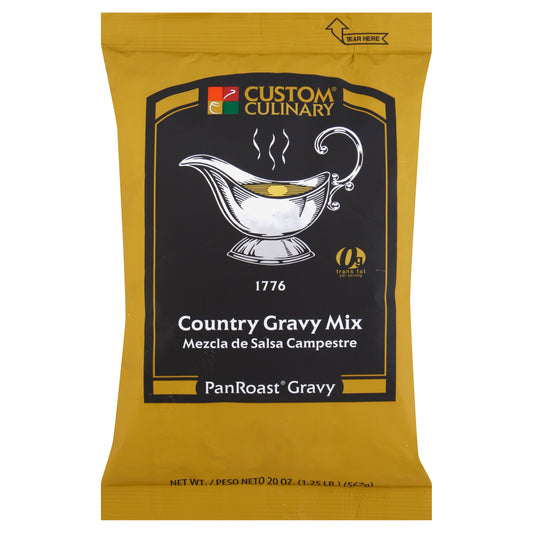 Custom Culinary PanRoast Country Gravy Mix 6 x 20 OZ
