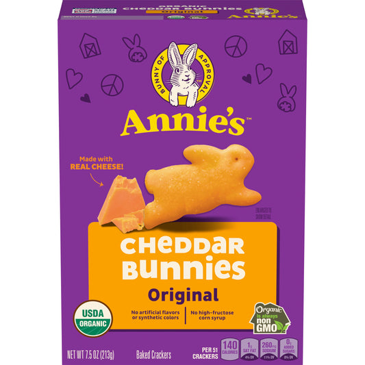 Annie's(TM) Organic Snack Crackers Box Cheddar Bunnies(TM) (12 ct) 7.5 oz