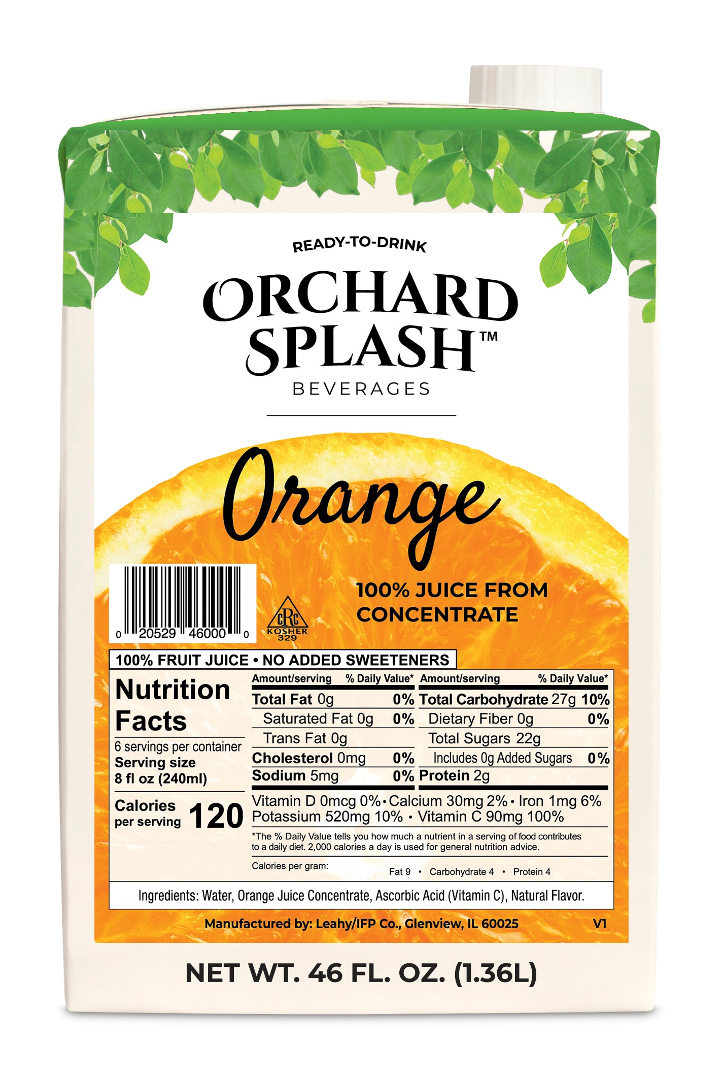 12-46 OZ RTD ORANGE 100% JUICE