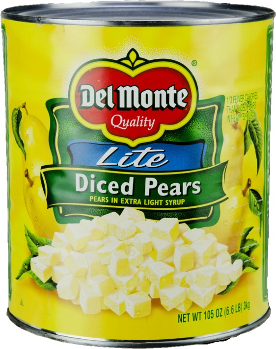Del Monte(R) Lite Diced Pears in Extra Light Syrup 6/105 oz. Can
