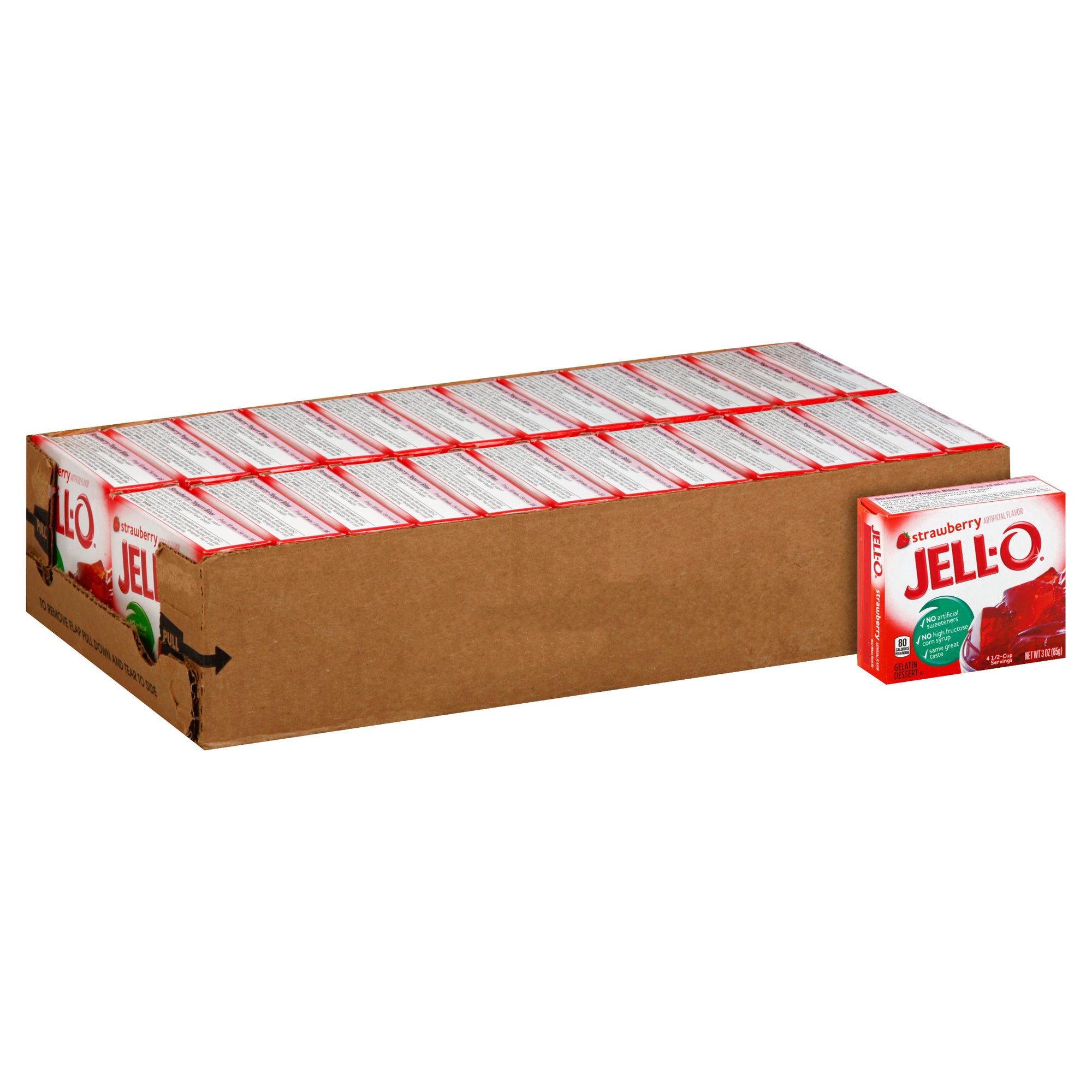 JELL-O INSTANT POWDERED STRAWBERRY GELATIN DESSERT, 24 - 3  OZ