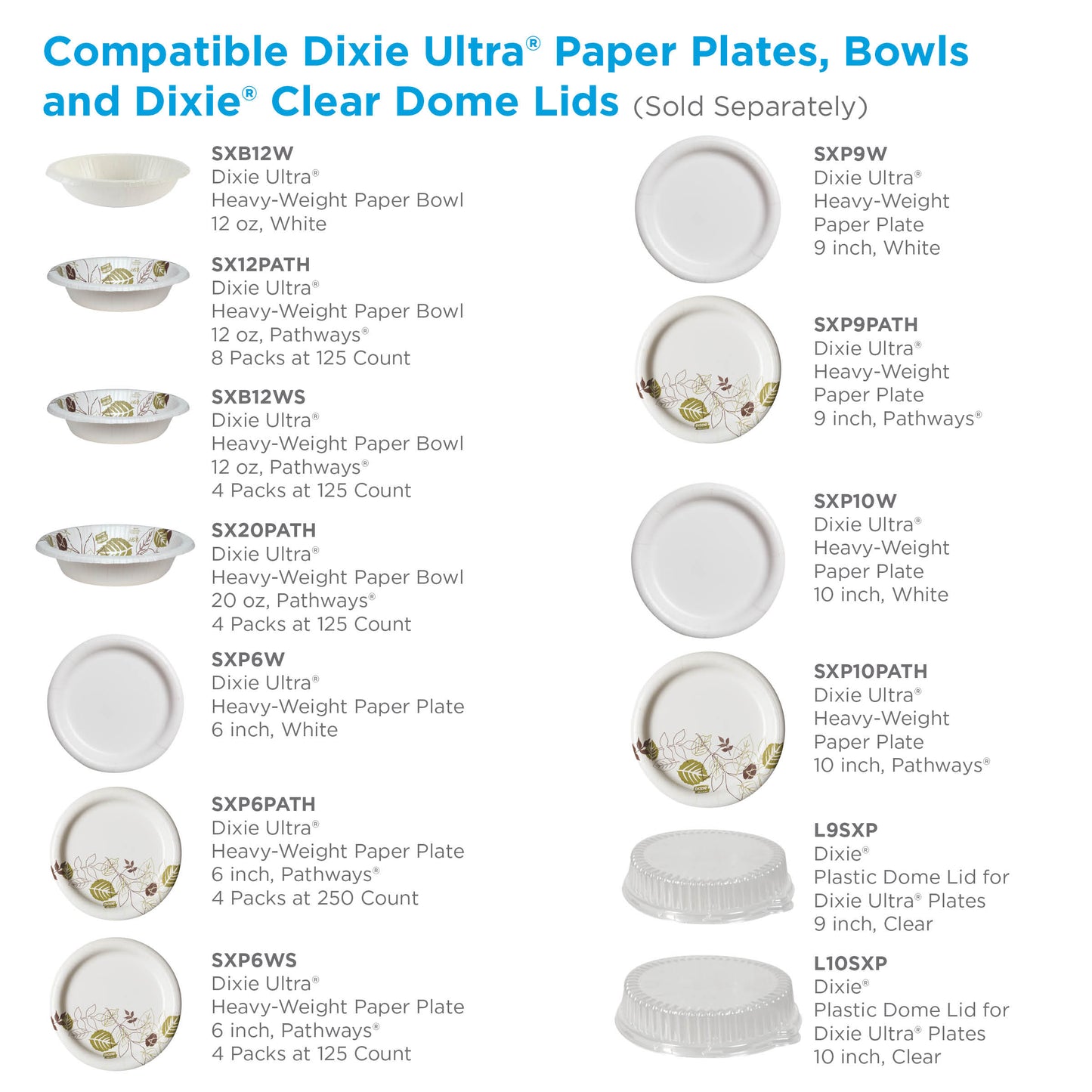 DIXIE ULTRA(R) 8.5 INCH HEAVY-WEIGHT PAPER PLATES BY GP PRO (GEORGIA-PACIFIC), 4 PACKS / 125 COUNT P