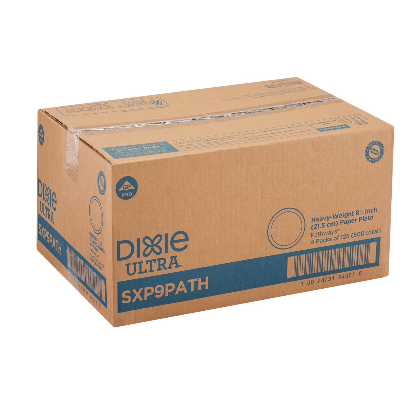 DIXIE ULTRA(R) 8.5 INCH HEAVY-WEIGHT PAPER PLATES BY GP PRO (GEORGIA-PACIFIC), 4 PACKS / 125 COUNT P