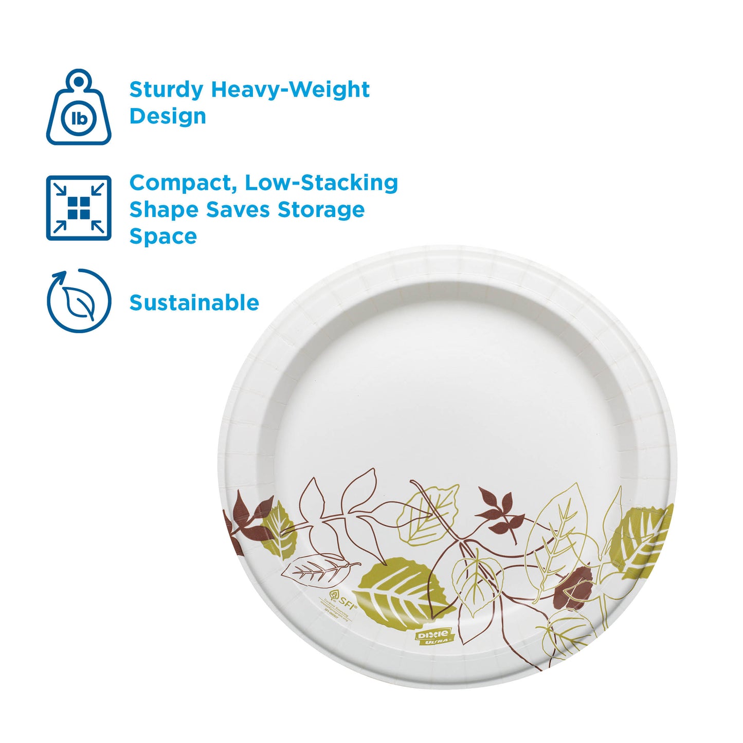 DIXIE ULTRA(R) 8.5 INCH HEAVY-WEIGHT PAPER PLATES BY GP PRO (GEORGIA-PACIFIC), 4 PACKS / 125 COUNT P