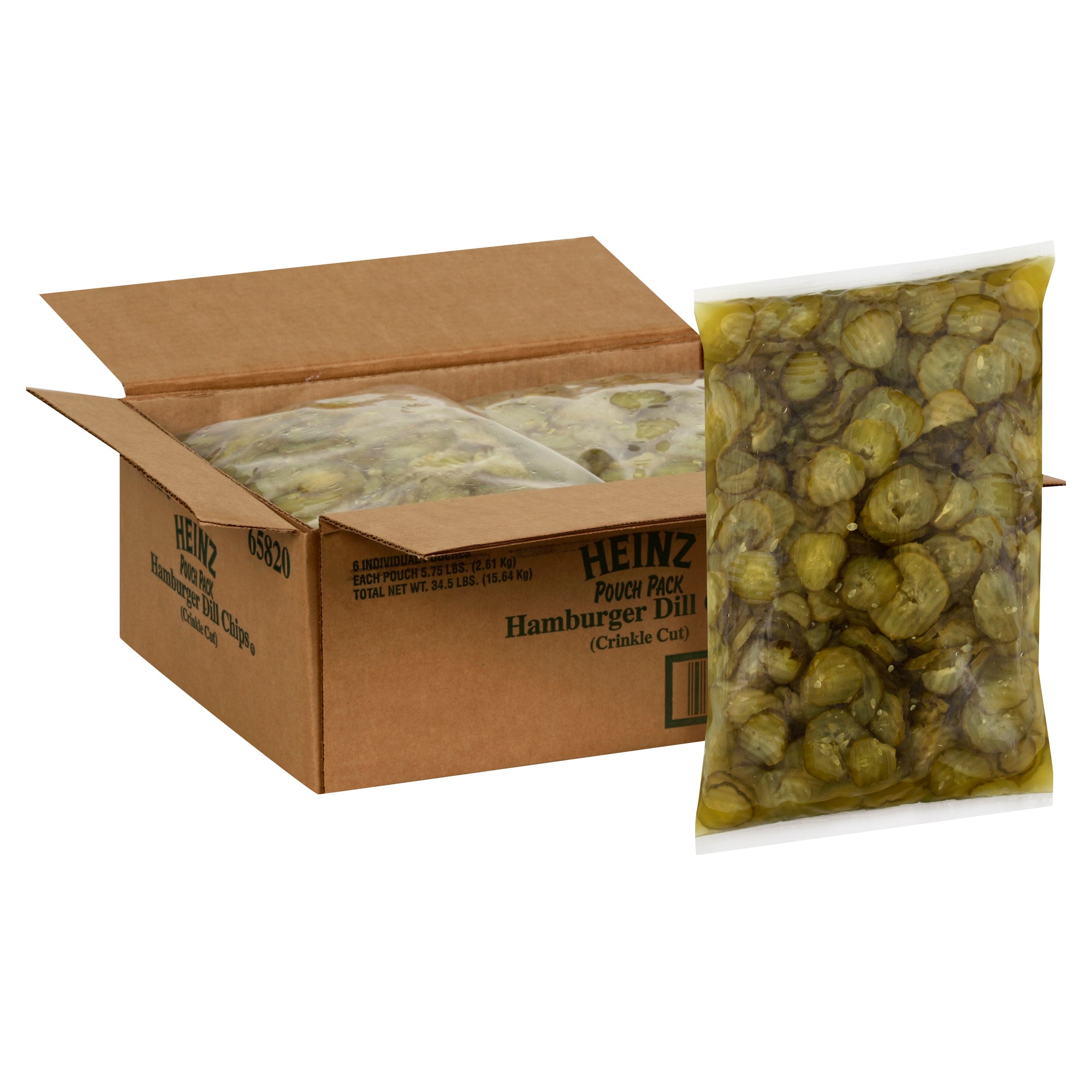 HEINZ HAMBURGER CRINKLE CUT PICKLE CHIP BULK,6 - 5.75 LB