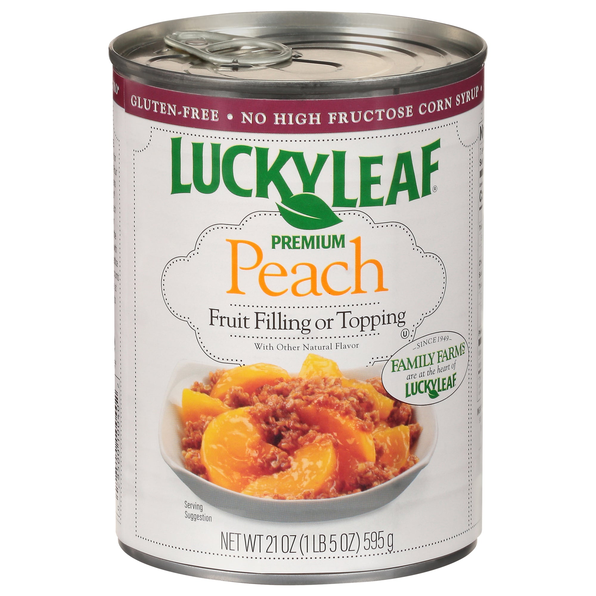 LUCKY LEAF PREMIUM PEACH FRUIT FILLING & TOPPING - 8/21 Oz Cans