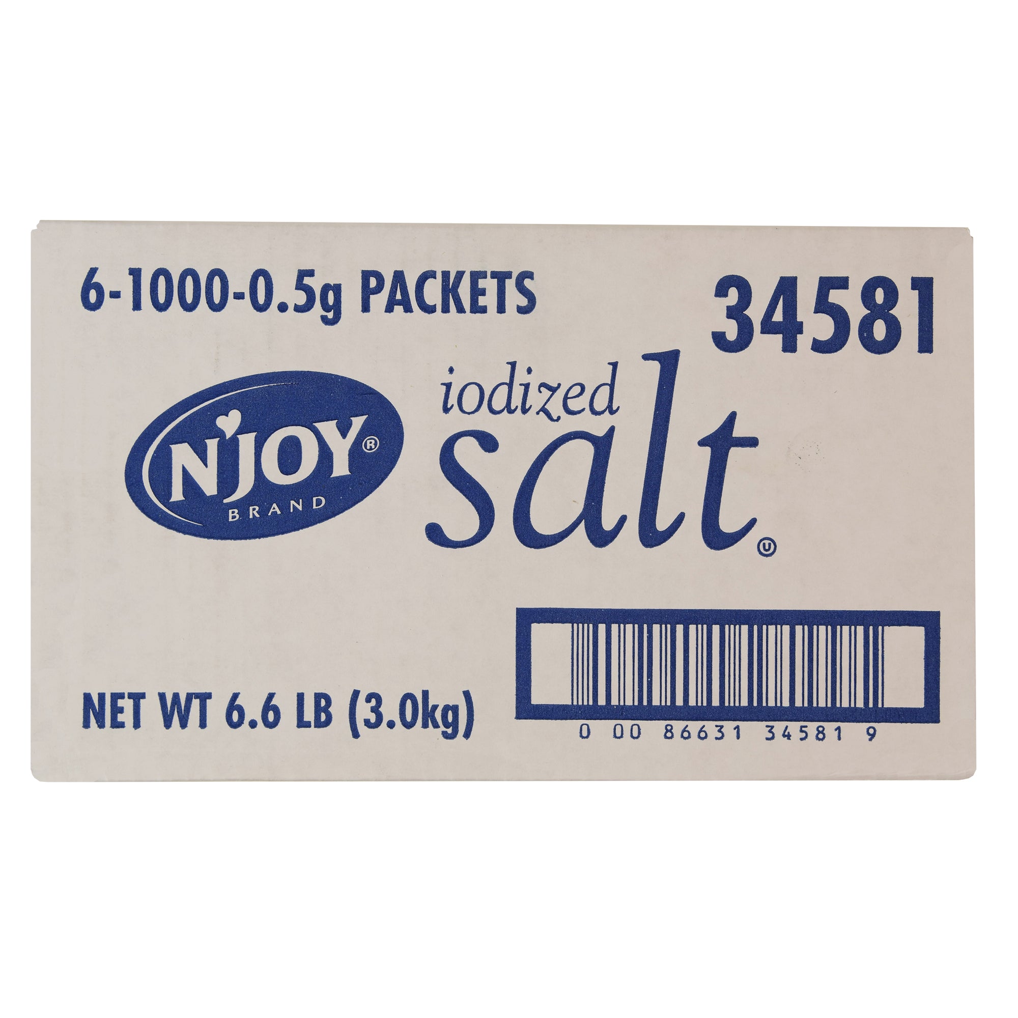 N'JOY IODIZED SALT PACKETS, 6 - 1000 - 0.5 GR