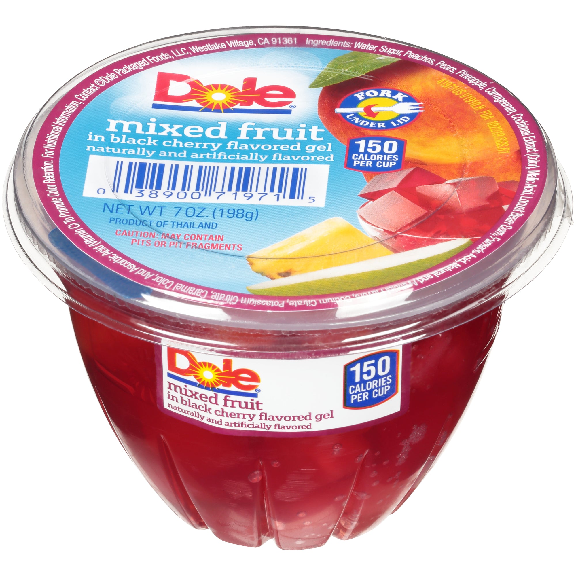 DOLE MIXED FRUIT IN BLACK CHERRY GEL, 12 - 7 OZ