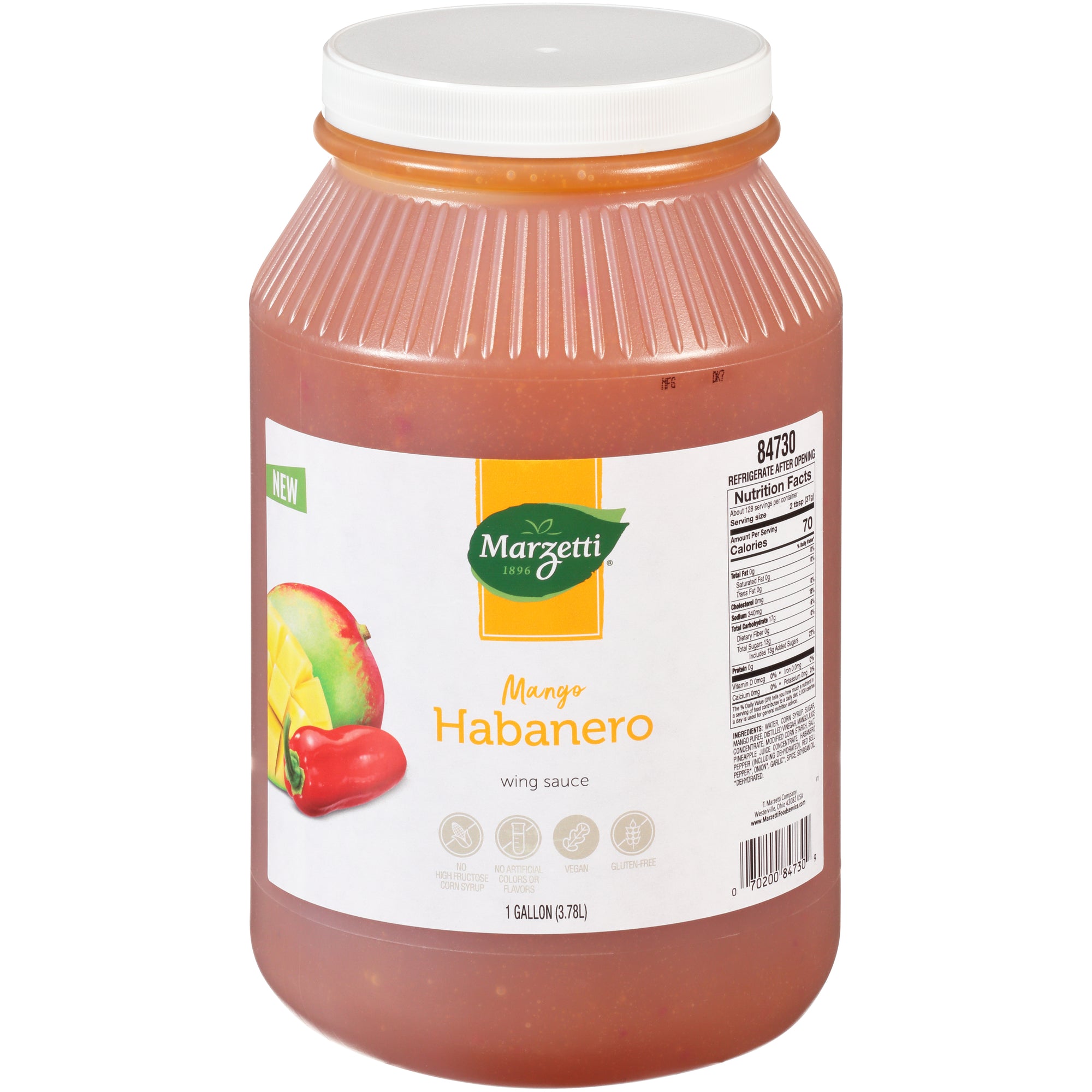 MARZETTI MANGO HABANERO WING SAUCE, 2 - 1 GA