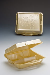 GENPAK 8.25 INCH X 8 INCH X 3 INCH WHITE MEDIUM 3 COMPARTMENT SNAP IT FOAM HINGED DINNER CONTAINER,