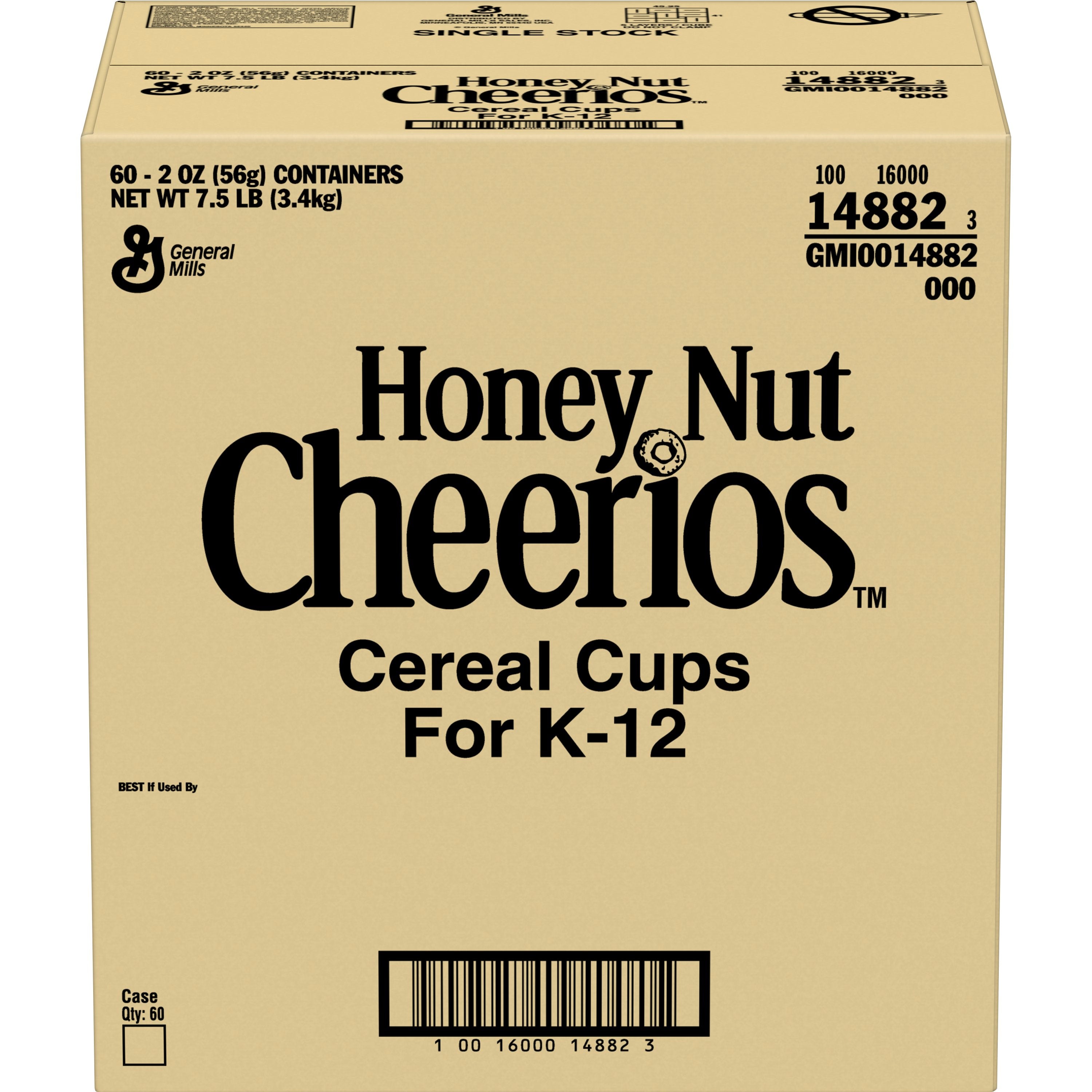 Honey Nut Cheerios(TM) Cereal Single Serve K12 2oz Eq Grain - MBC Express