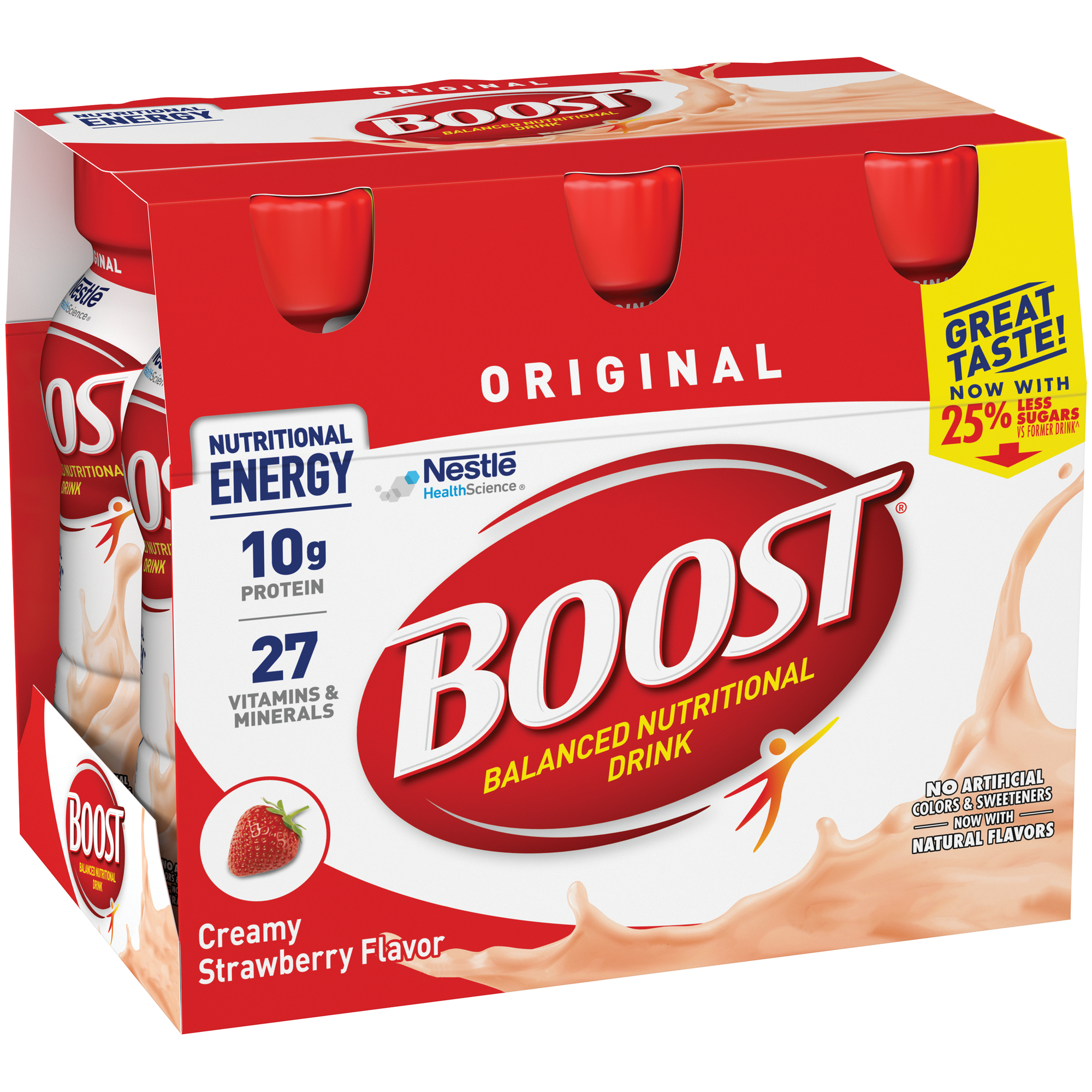 BOOST Original Ready to Drink Nutritional Drink, Creamy Strawberry, 24 Count (4 - 6 Packs)