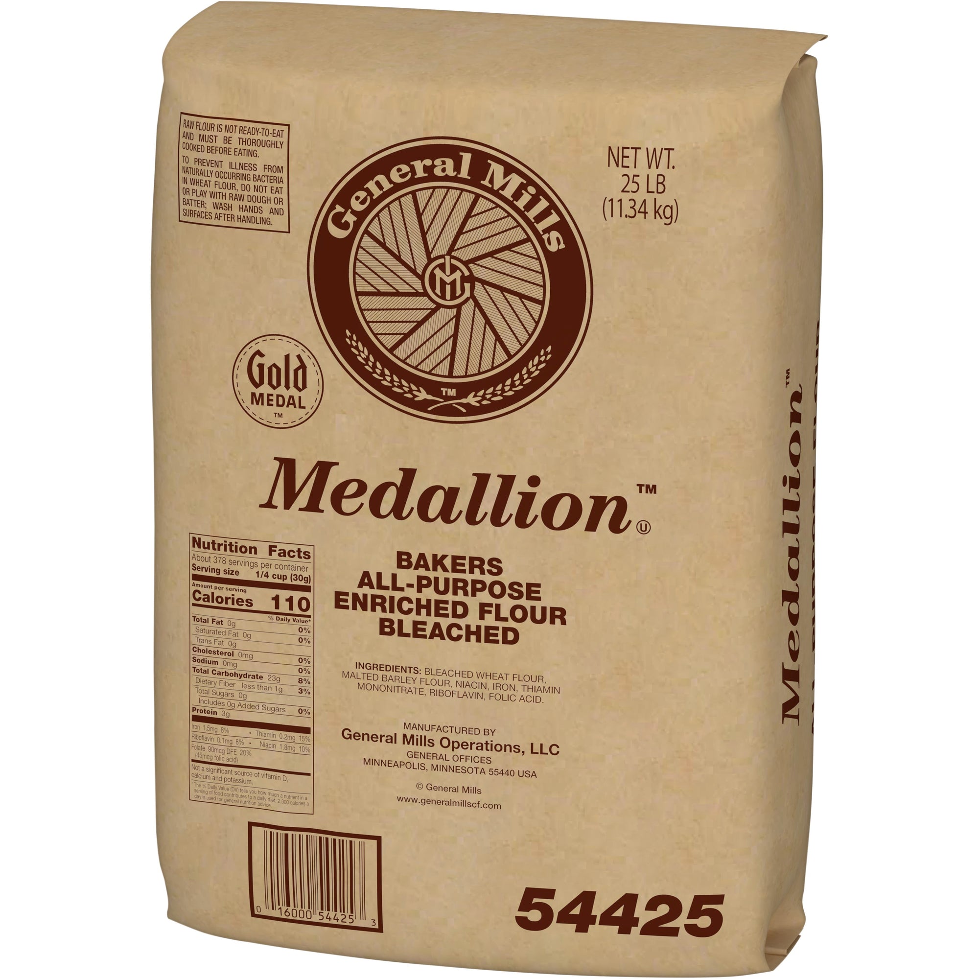 Gold Medal(TM) Medallion(TM) Bakers Flour All-Purpose Enriched Bleached 25 lb