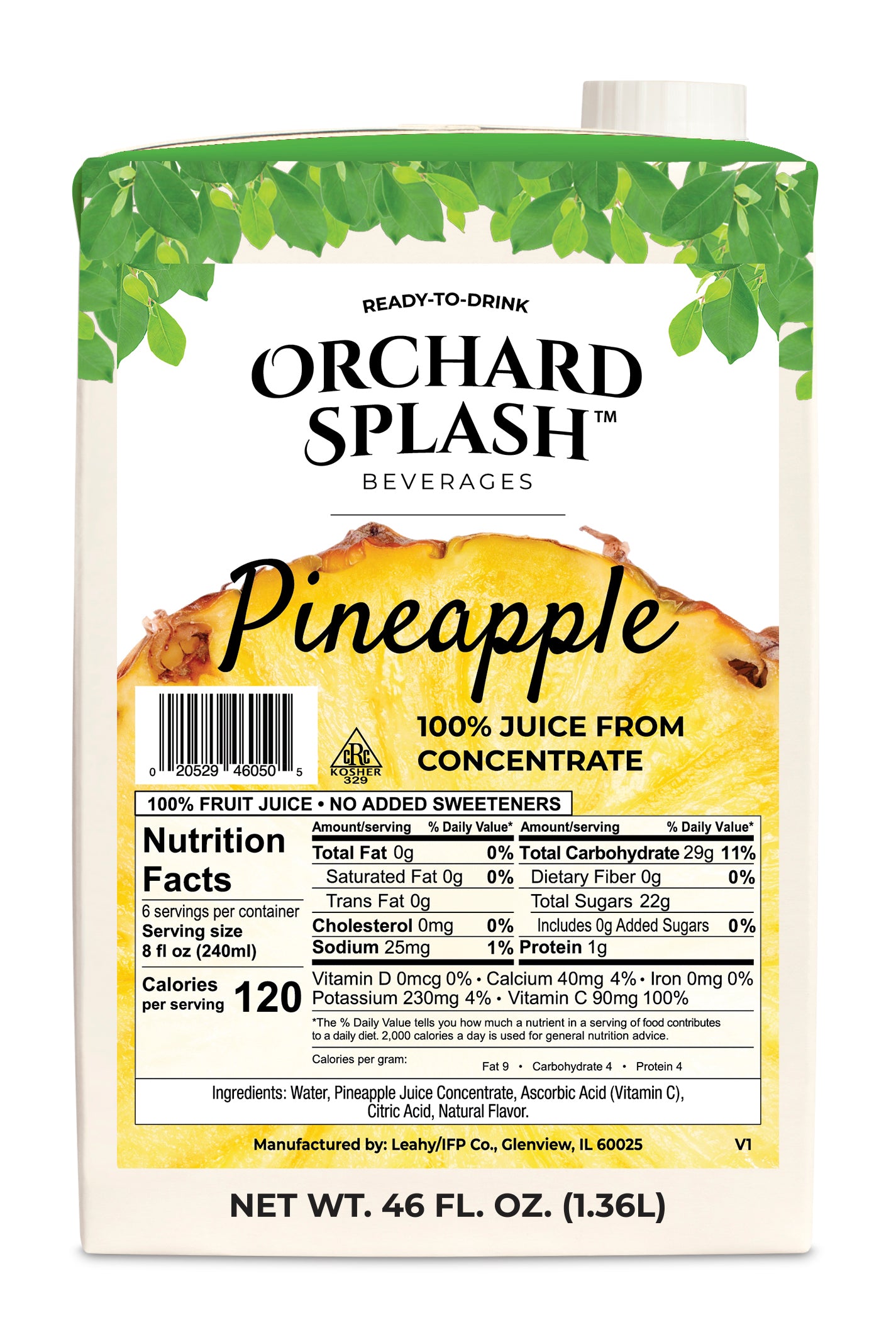 12-46 OZ RTD PINEAPPLE 100% JUICE