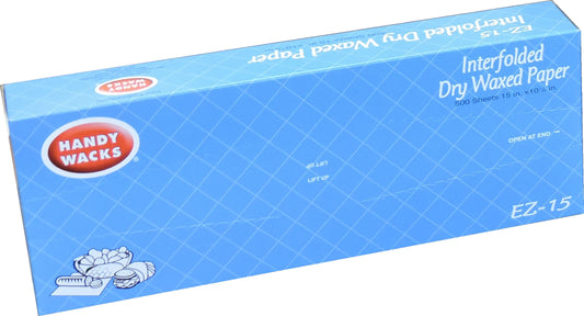 HANDY WACKS 15 INCH X 10.75 INCH INTERFOLDED DRY WAX DELI PAPER, 12 - 500 CNT