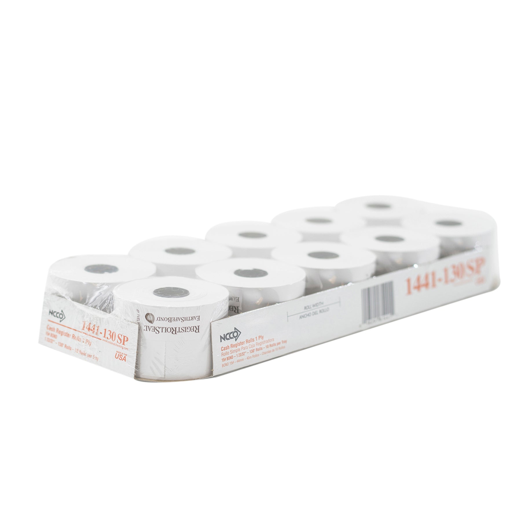 NCCO NATIONAL CHECKING REGISTER ROLL 44MM WHITE BOND 1 PLY 1-50 ROLL, 1 - 50  RL