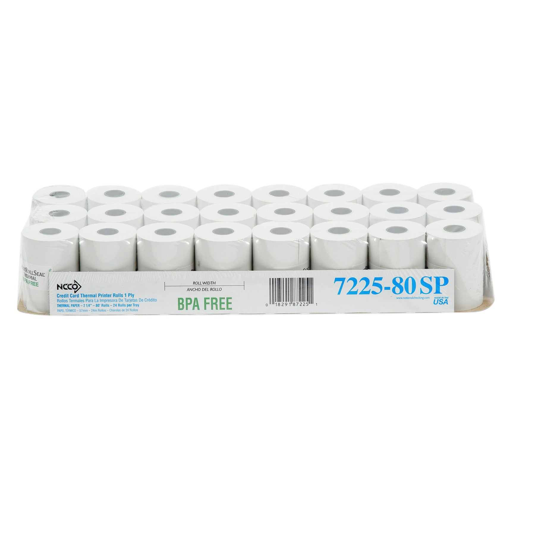 NCCO NATIONAL CHECKING REGISTER ROLL 2.25 X 80' 1 PLY WHITE THERMAL 1-48, 1 - 48  RL