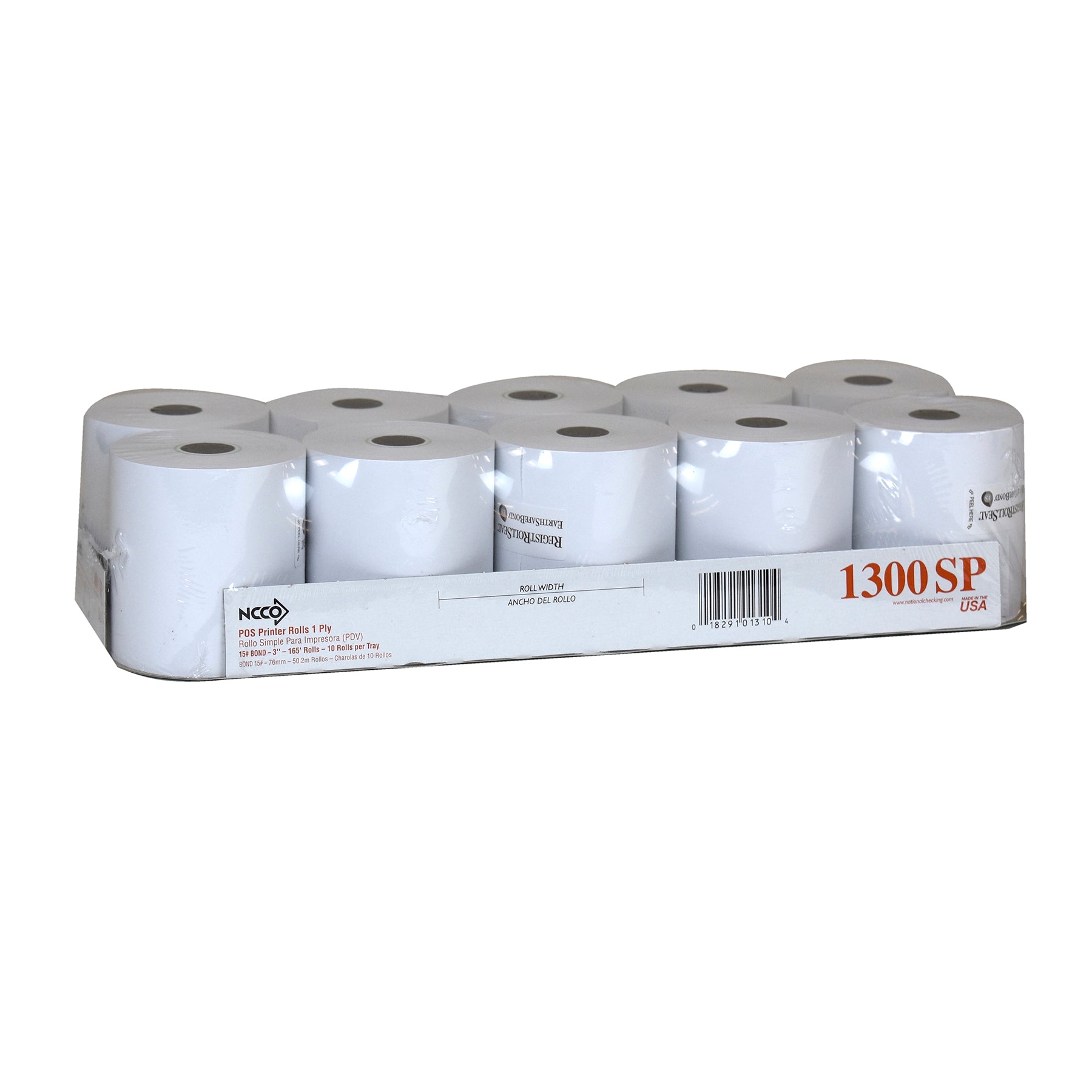 NCCO NATIONAL CHECKING REGISTER ROLL 3 X 165'1 PLY WHITE BOND KITCHEN PRINTER ROLL 1-30 R OLL, 1 - 3