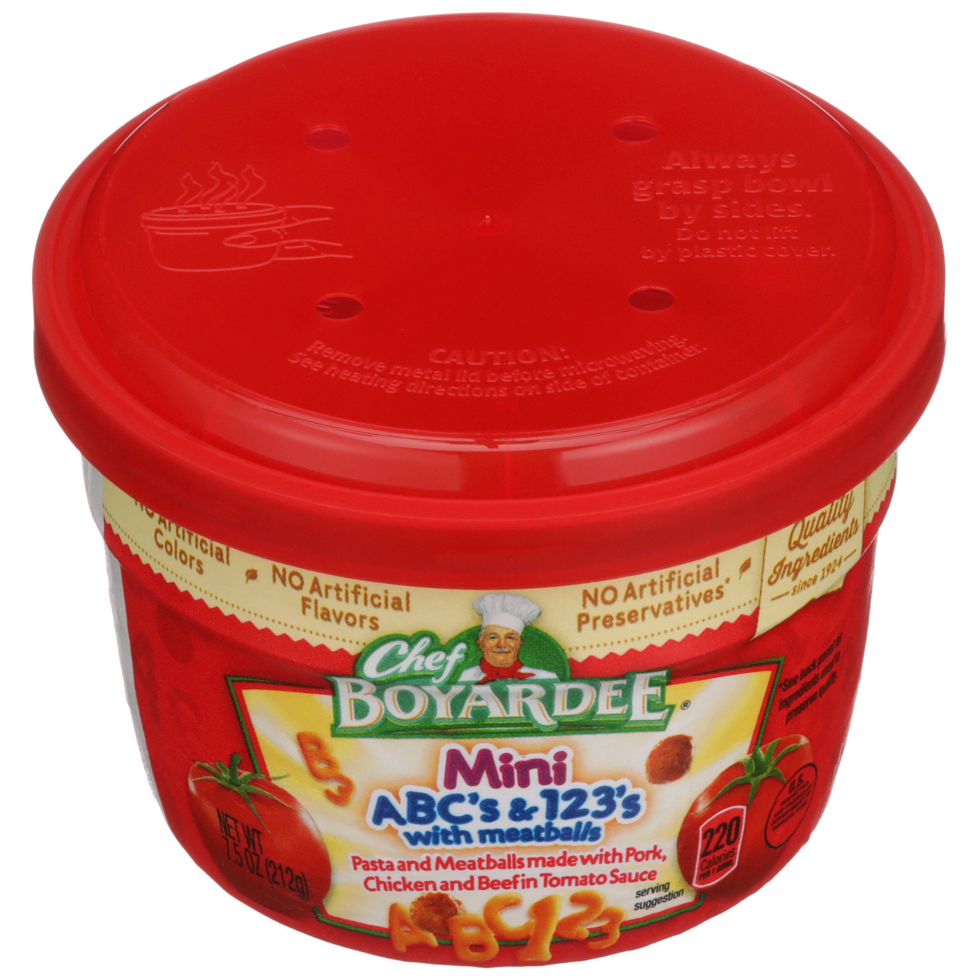 Chef Boyardee Mini-Bites ABC's & 123's Pasta with Meatballs, 7.5 Oz. (Pack of 12)