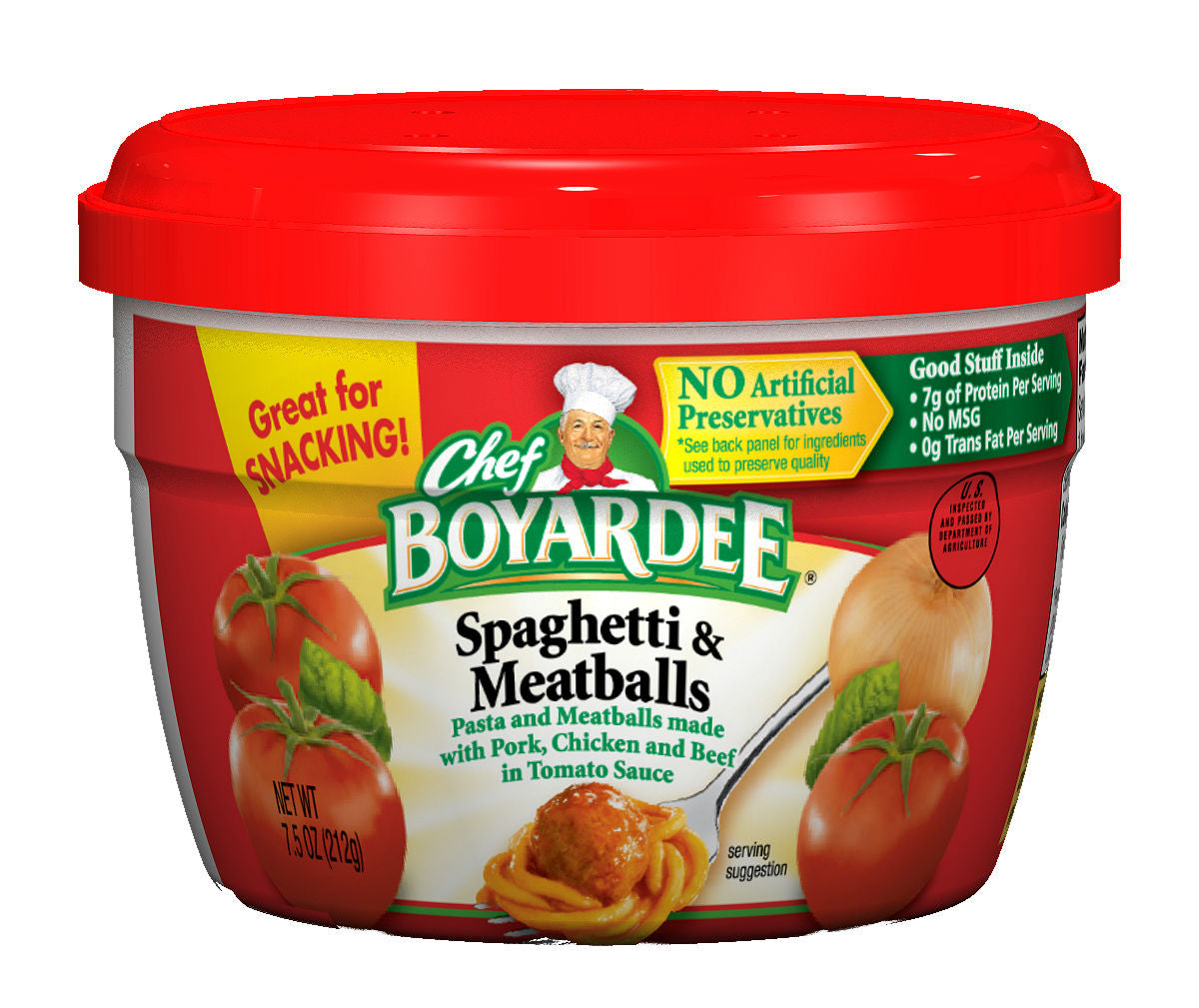 Chef Boyardee Spaghetti & Meatballs in TomatoSauce, 7.5 Oz. (Pack of 12)