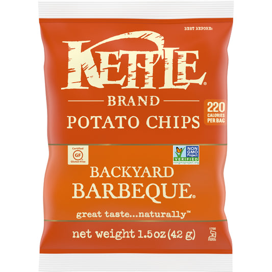 Kettle Brand Potato Chips, Backyard Barbeque Kettle Chips, Snack Bag, 1.5 Oz