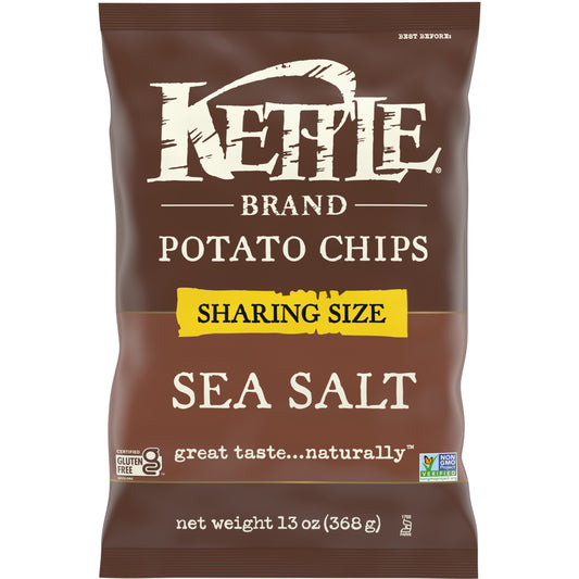 Kettle Brand Potato Chips, Sea Salt Kettle Chips, Party Size, 13 Oz