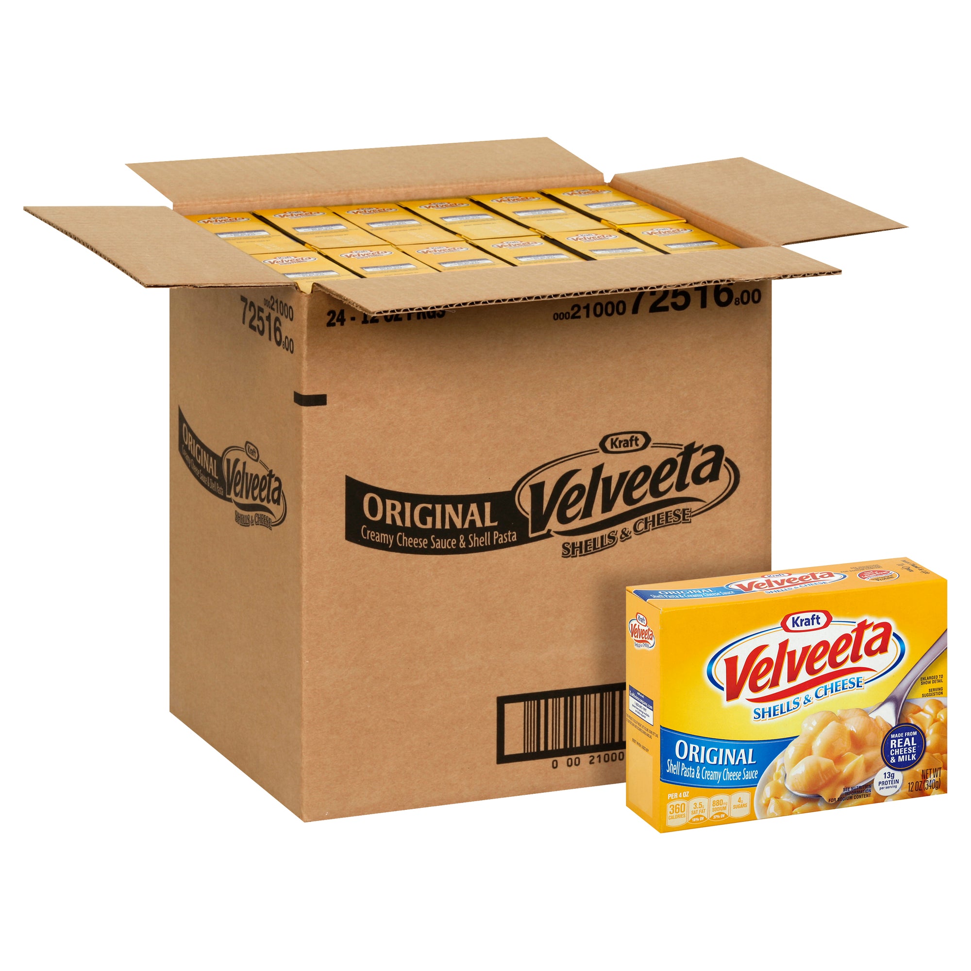 KRAFT VELVEETA SHELLS AND CHEESE, 24 - 12 OZ