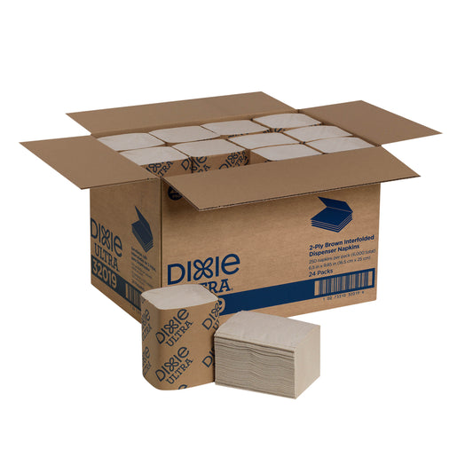 DIXIE ULTRA(R) INTERFOLD 2-PLY NAPKIN DISPENSER REFILL BY GP PRO (GEORGIA-PACIFIC), BROWN,6,000 NAP