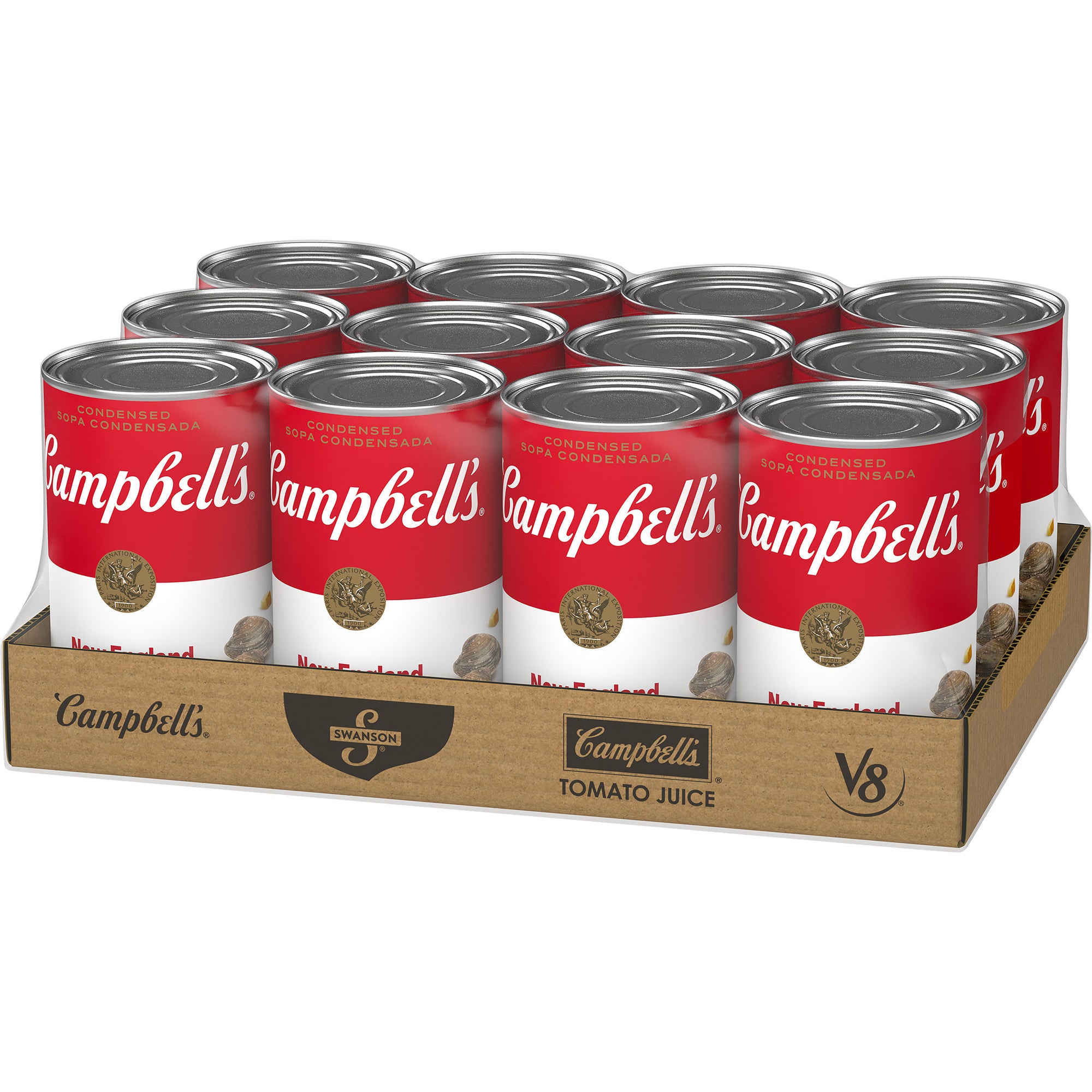 CAMPBELL'S CLASSIC NEW ENGLAND CLAM CHOWDER CONDENSED SHELF STABLE SOUP, 12 - 50 OZ