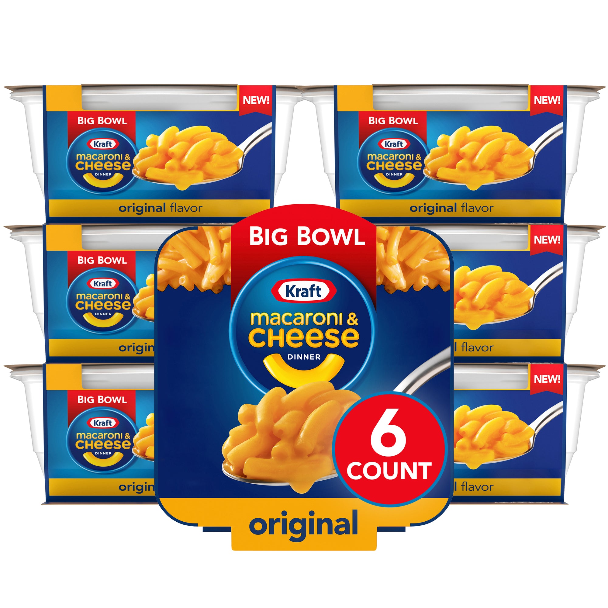 KRAFT EASY MAC MACARONI & CHEESE BOWL ORIGINAL, 6 - 3.5 OZ